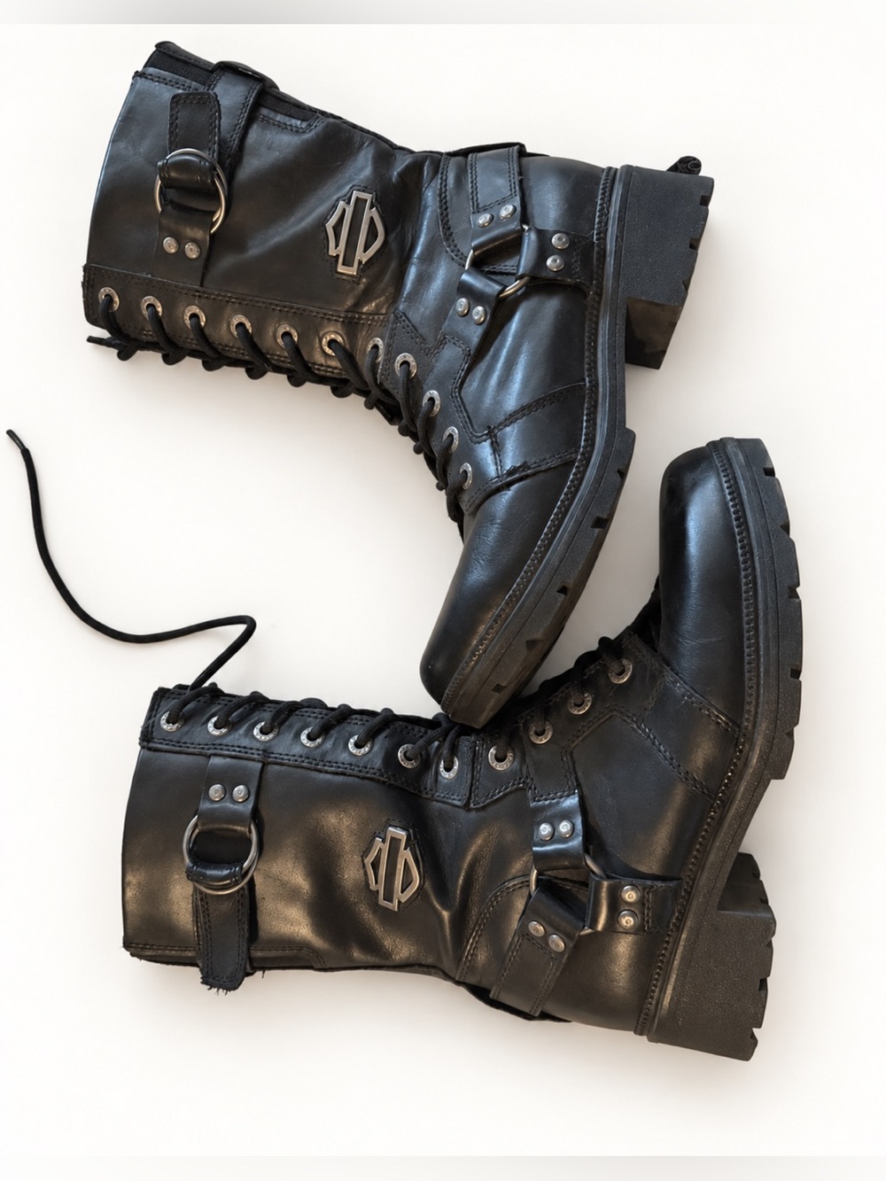 Harley-Davidson Eda D83736 Women’s 10M Black Leather Motorcycle Boots
